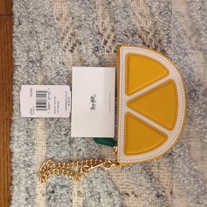NWT Coach Orange Slice Pouch